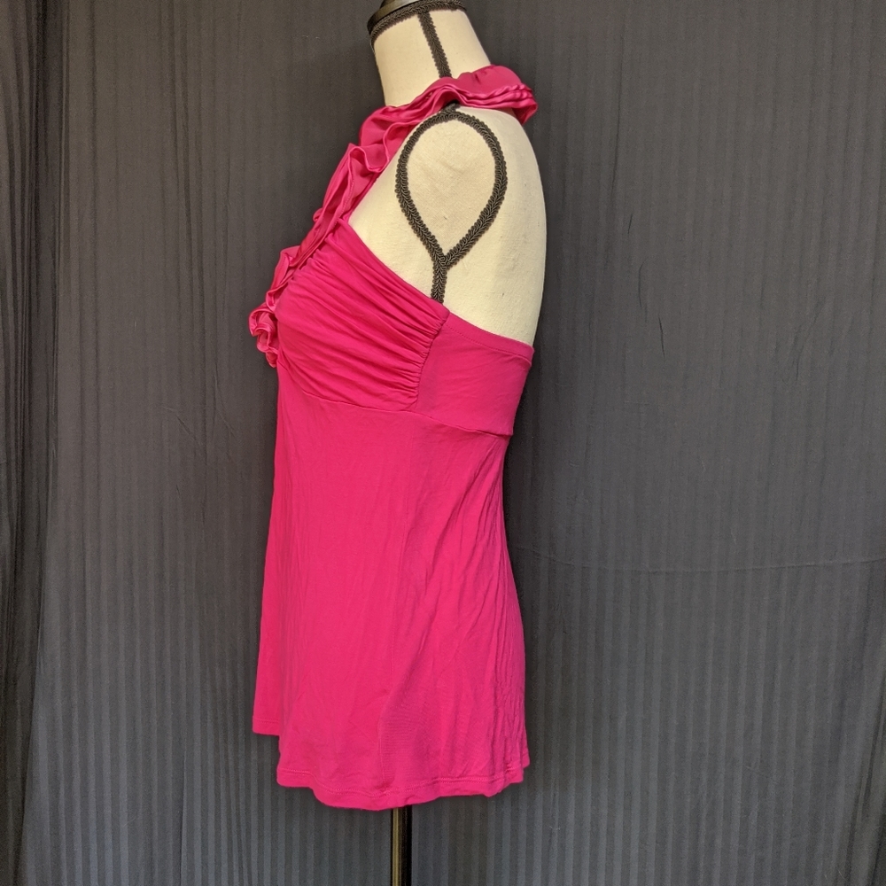 Express Ruffle Halter Top, Pink | Size S - Picture 4 of 7